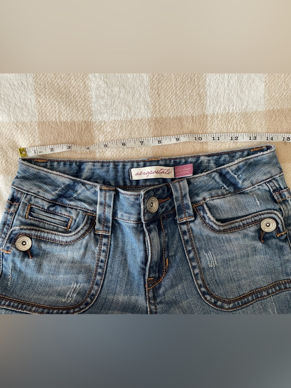 Vintage Aeropostale Women’s Medium Blue Flared Chelsea Bootcut Jeans 3/4 R - Picture 8 of 8